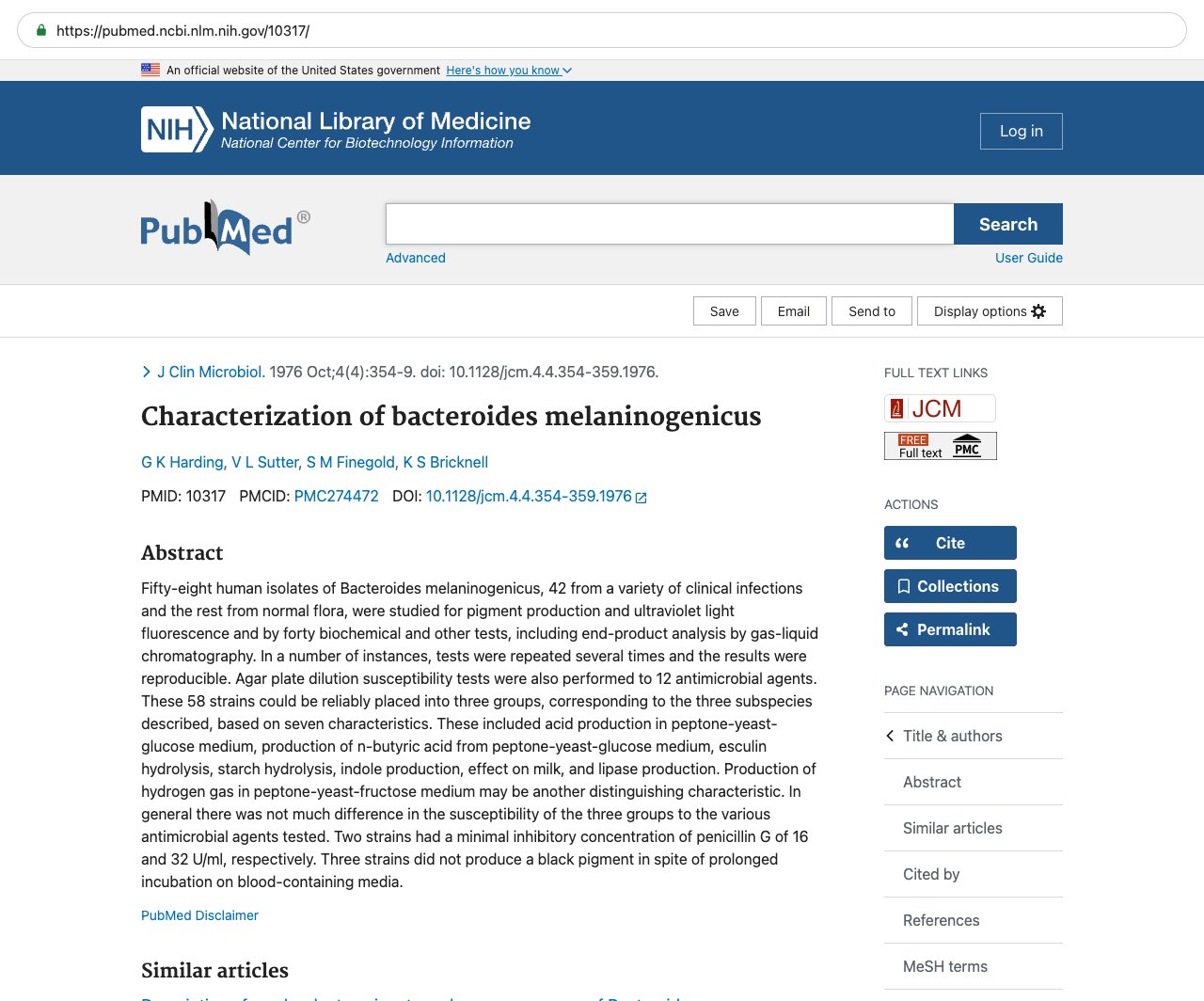 Screenshot — PubMed 10317