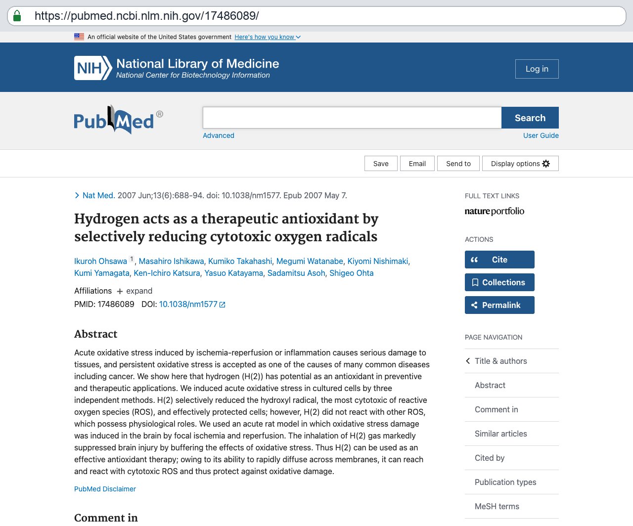 Screenshot — PubMed 17486089