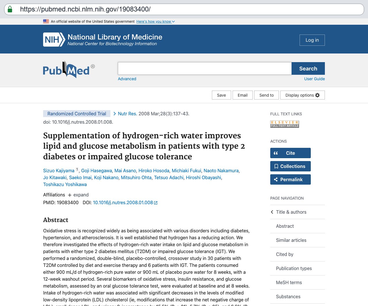 Screenshot — PubMed 19083400