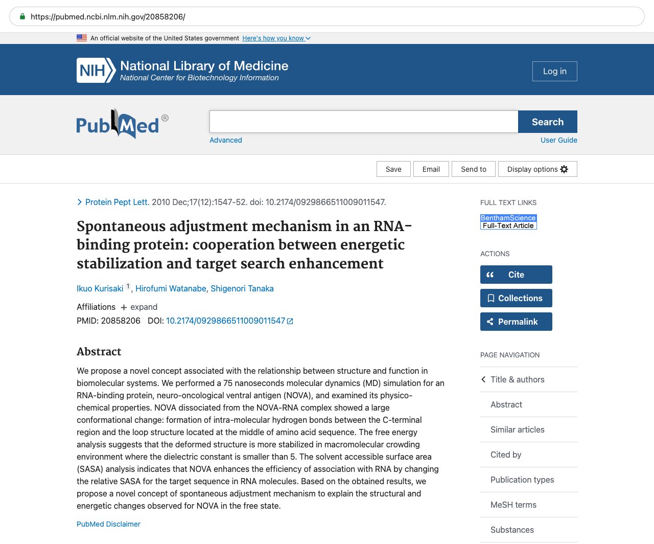 Screenshot — PubMed 20858206