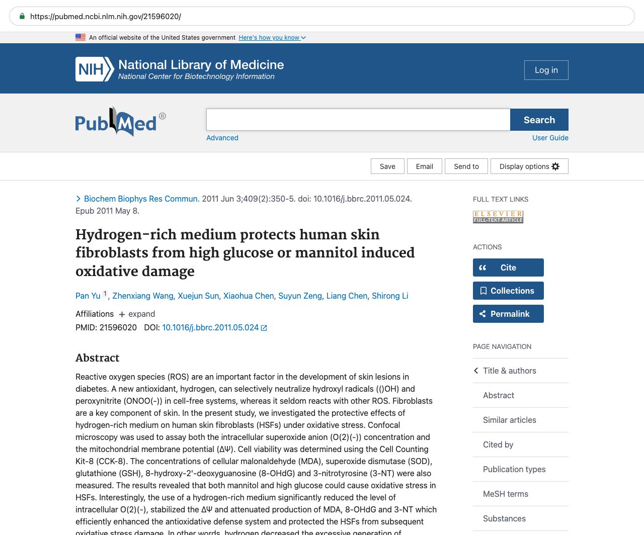 Screenshot — PubMed 21596020