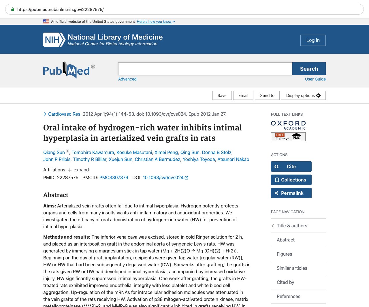 Screenshot — PubMed 22287575