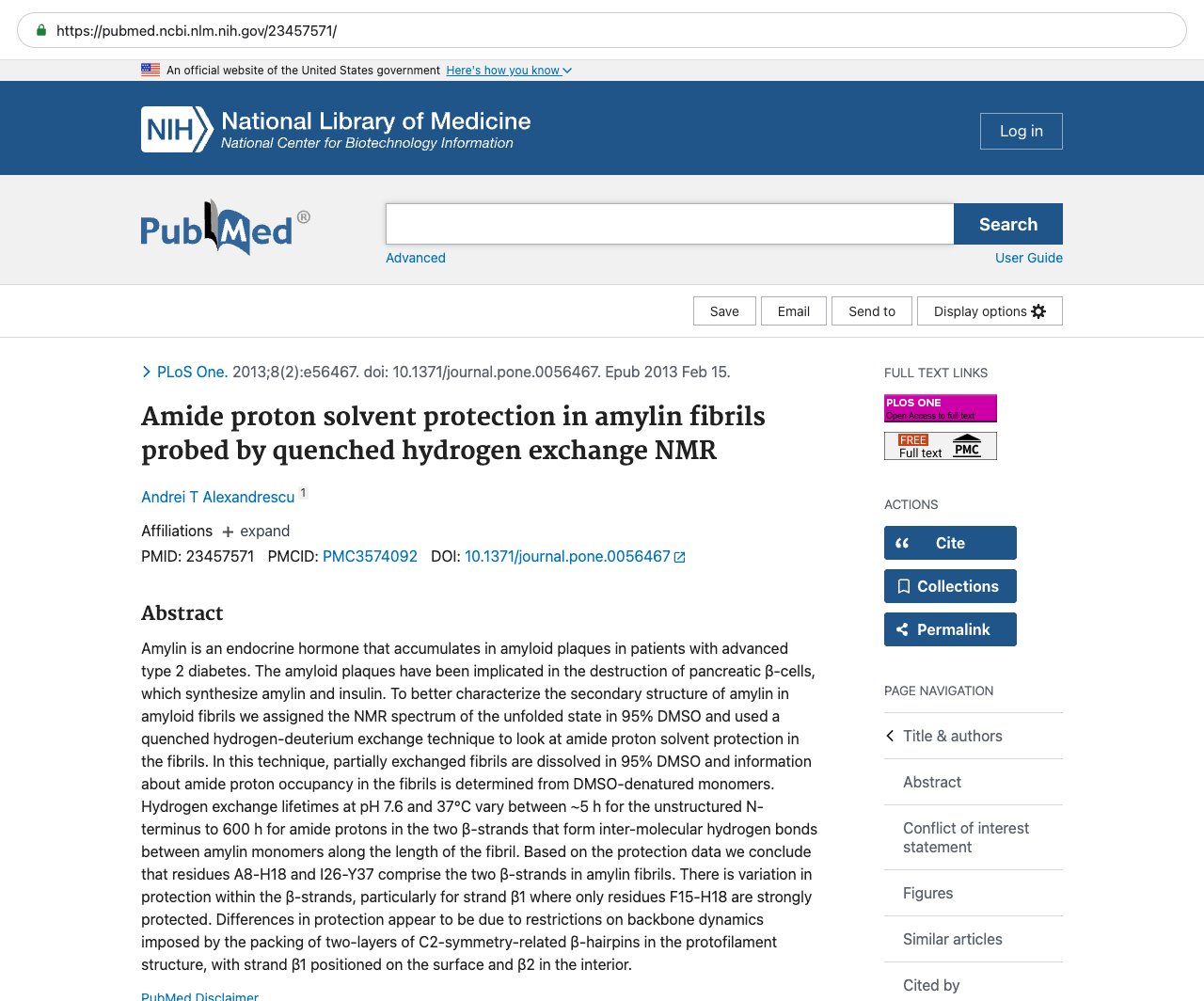 Screenshot — PubMed 23457571