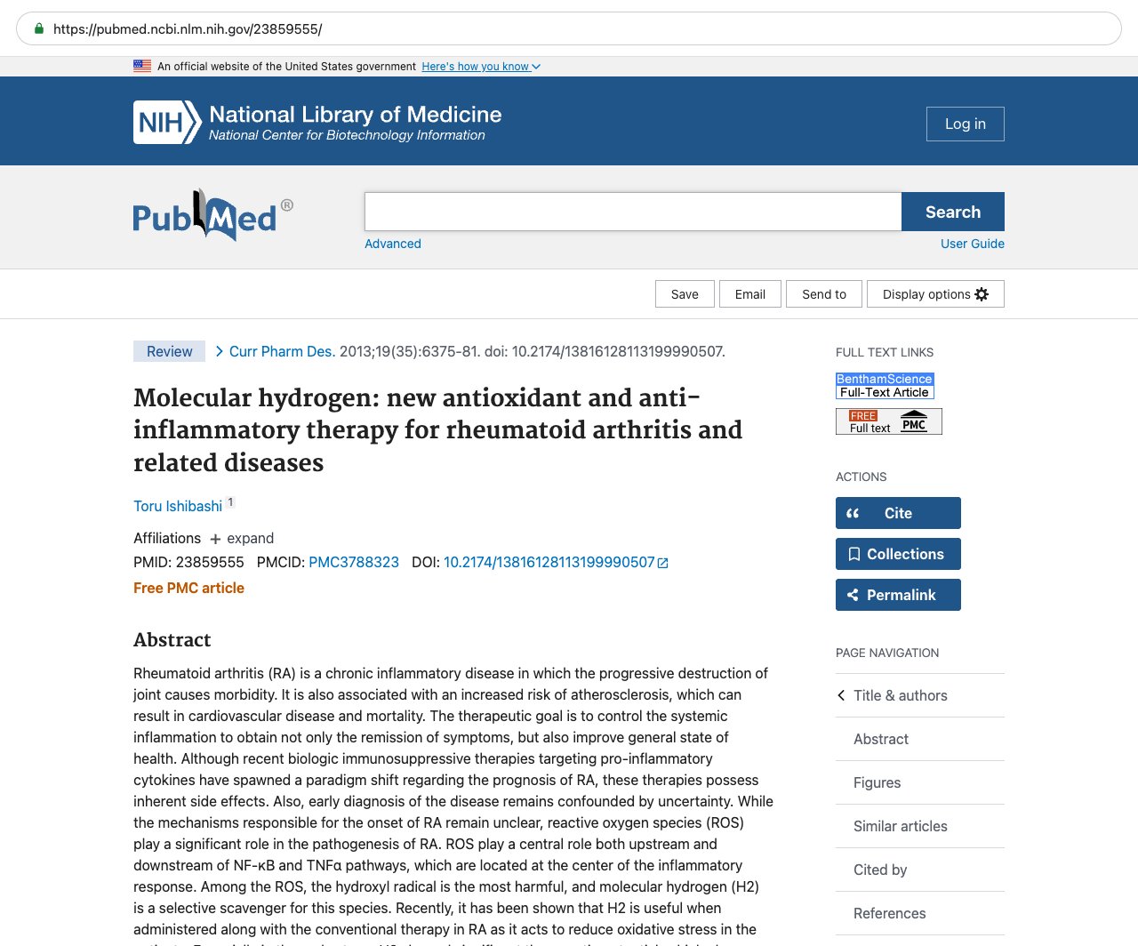 Screenshot — PubMed 23859555