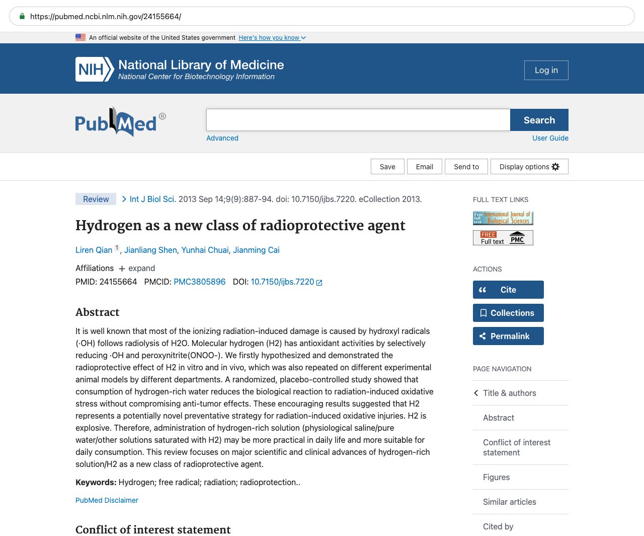 Screenshot — PubMed 24155664