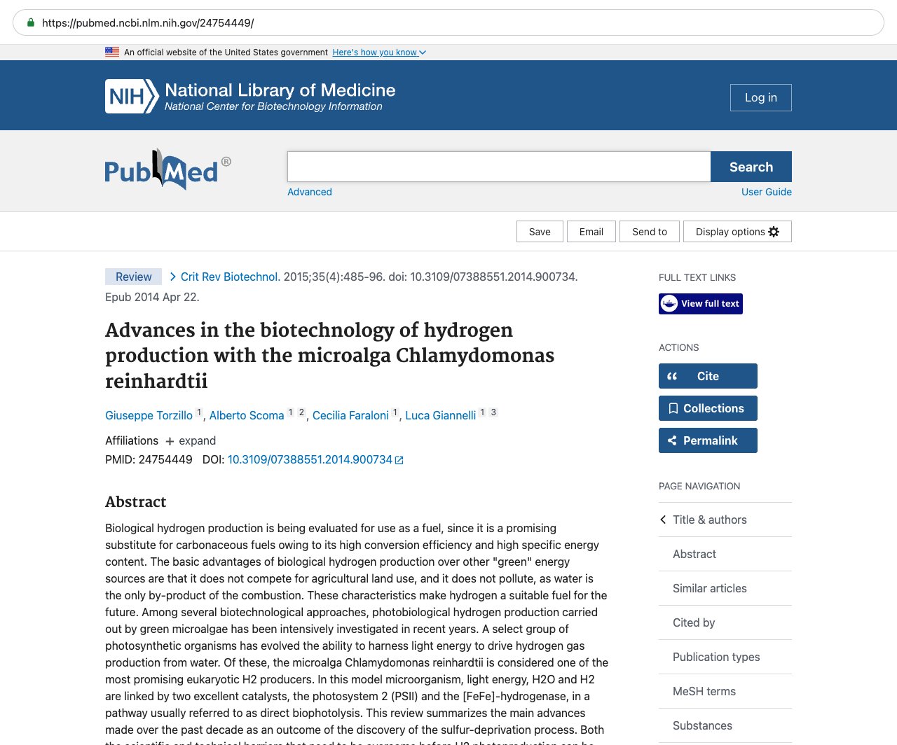 Screenshot — PubMed 24754449