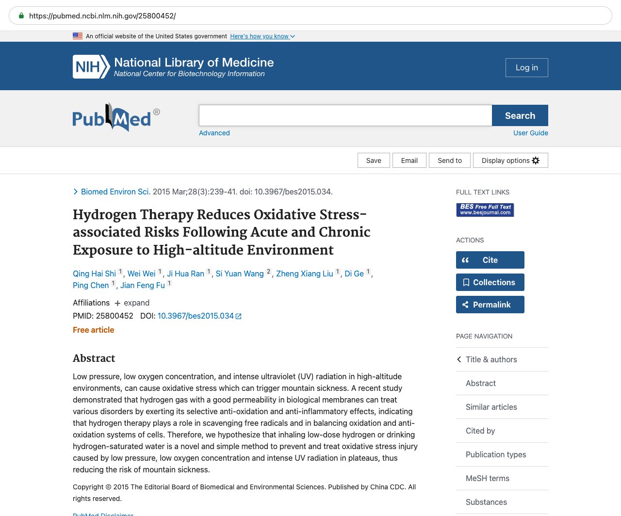Screenshot — PubMed 25800452