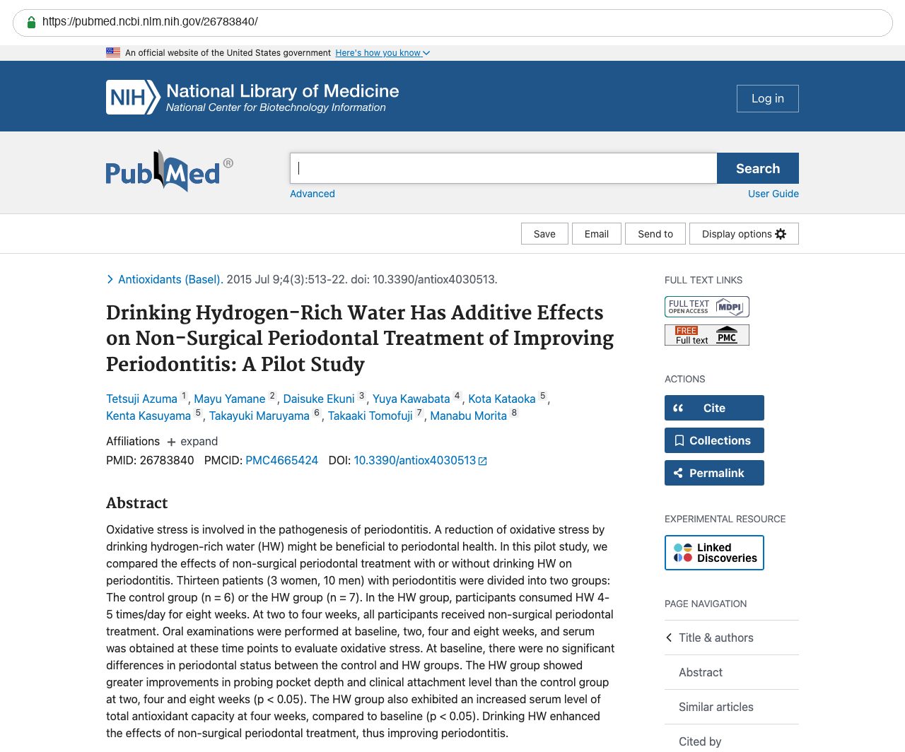 Screenshot — PubMed 26783840