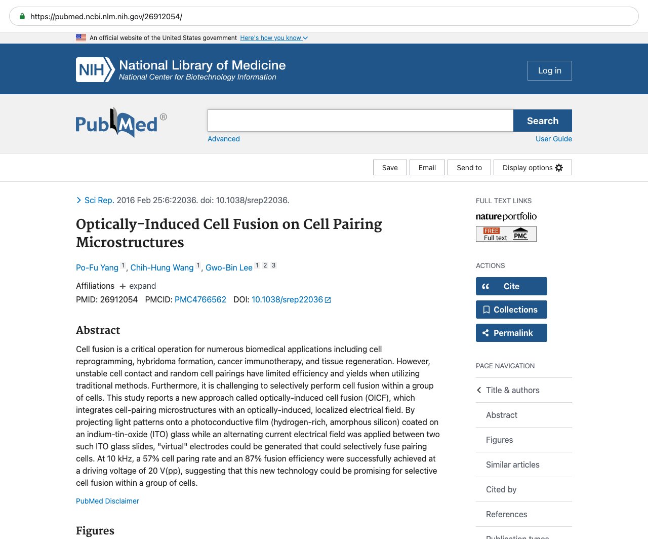 Screenshot — PubMed 26912054