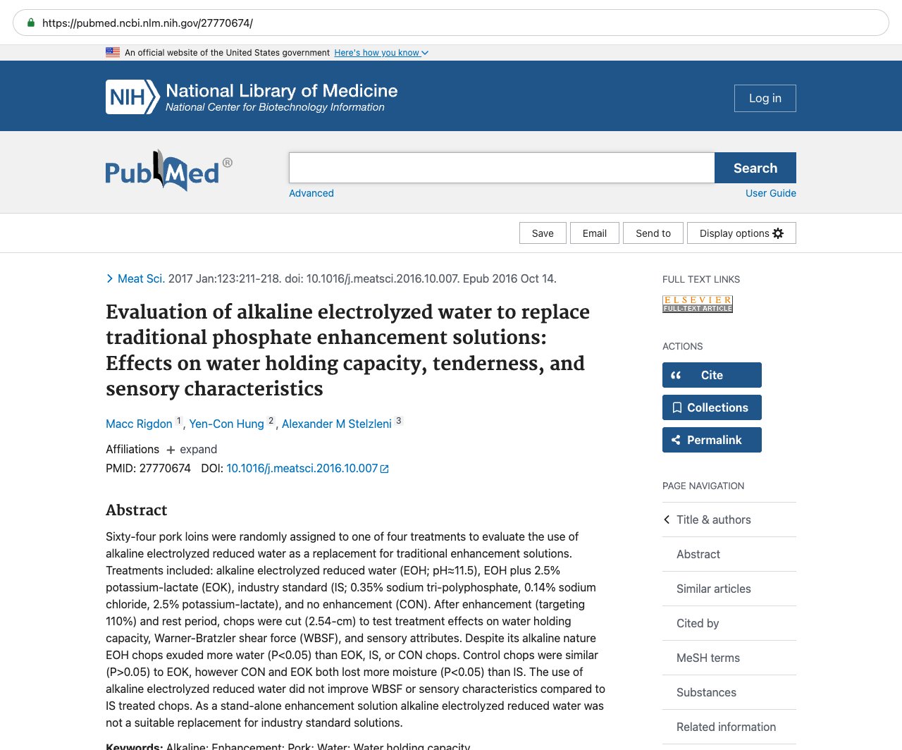 Screenshot — PubMed 27770674