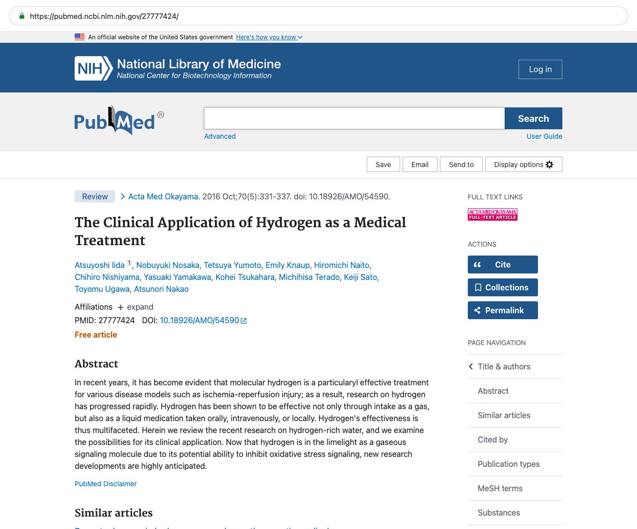Screenshot — PubMed 27777424