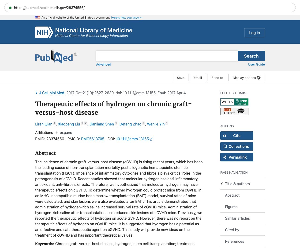 Screenshot — PubMed 28374556