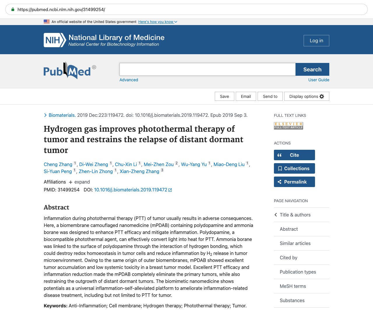 Screenshot — PubMed 31499254