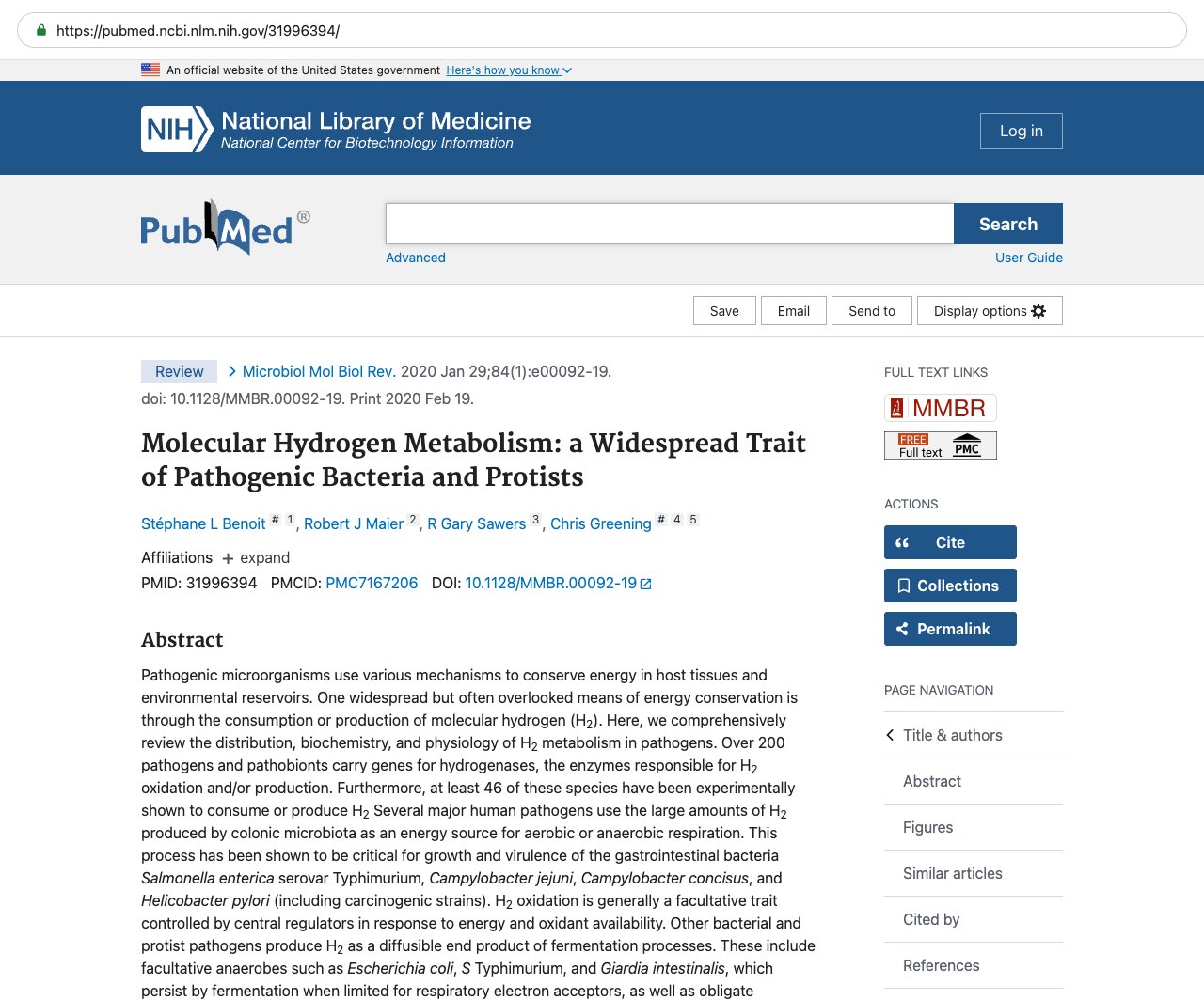 Screenshot — PubMed 31996394