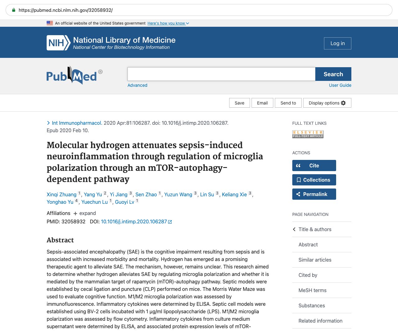 Screenshot — PubMed 32058932