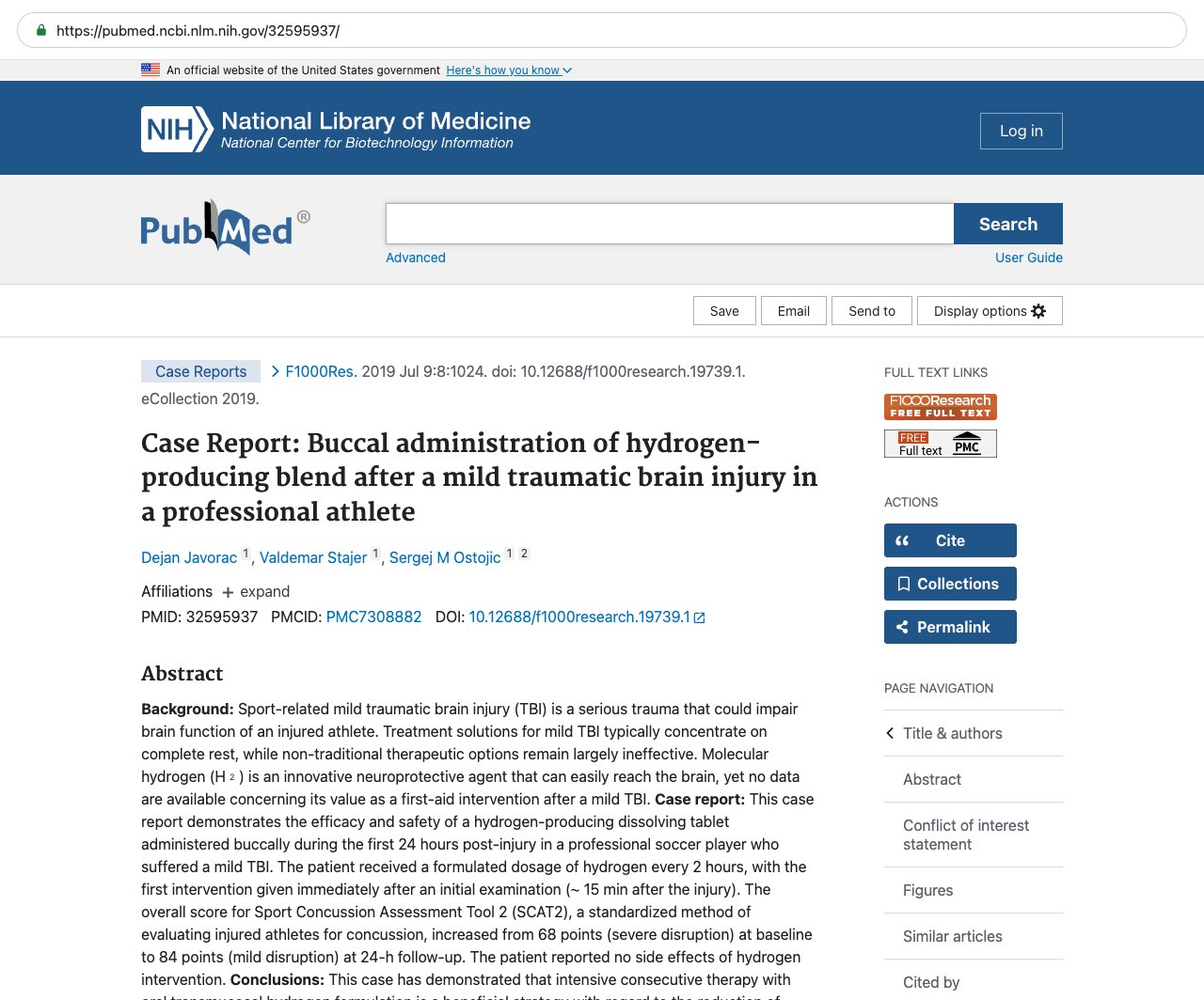 Screenshot — PubMed 32595937