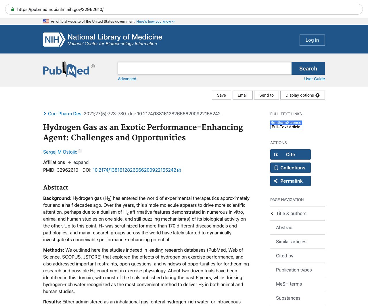 Screenshot — PubMed 32962610