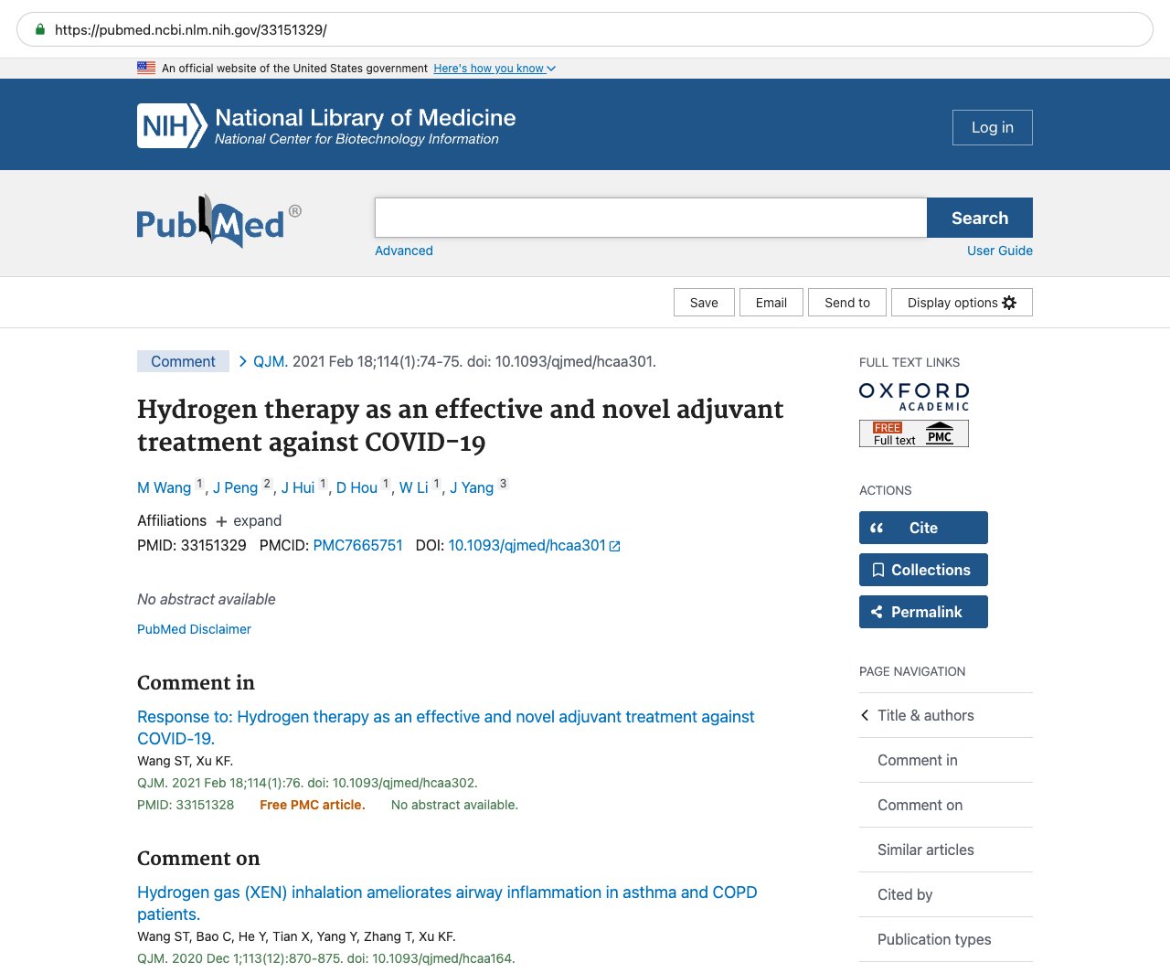 Screenshot — PubMed 33151329