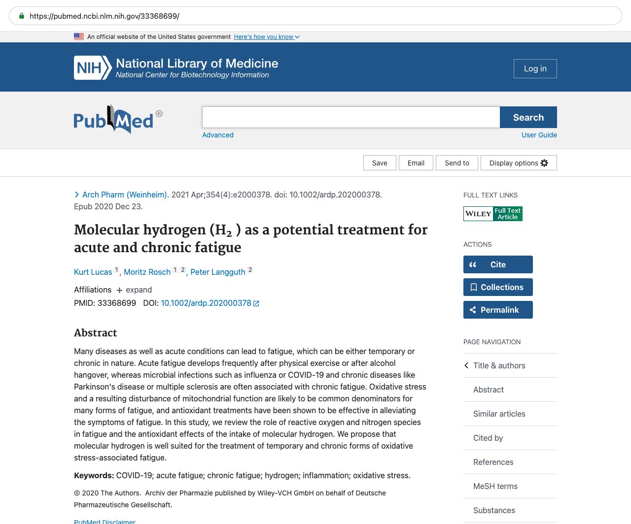 Screenshot — PubMed 33368699