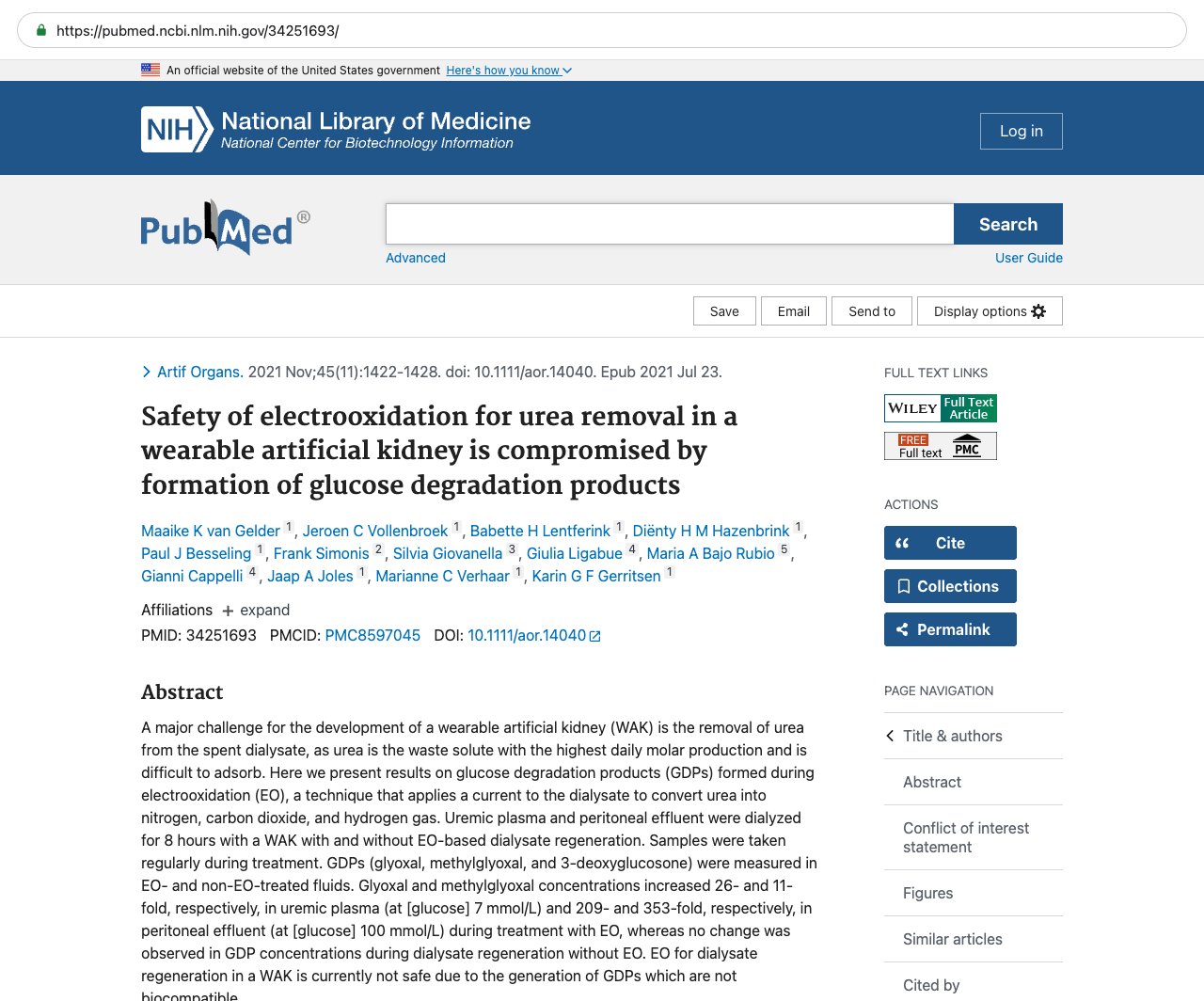 Screenshot — PubMed 34251693