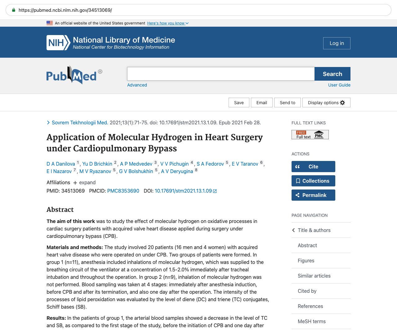 Screenshot — PubMed 34513069