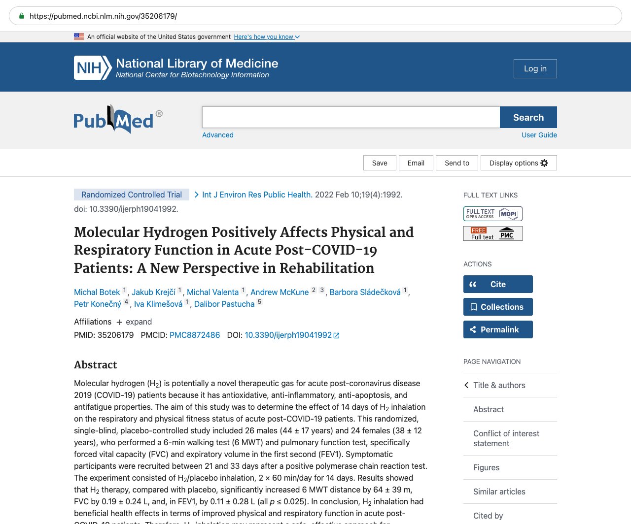 Screenshot — PubMed 35206179