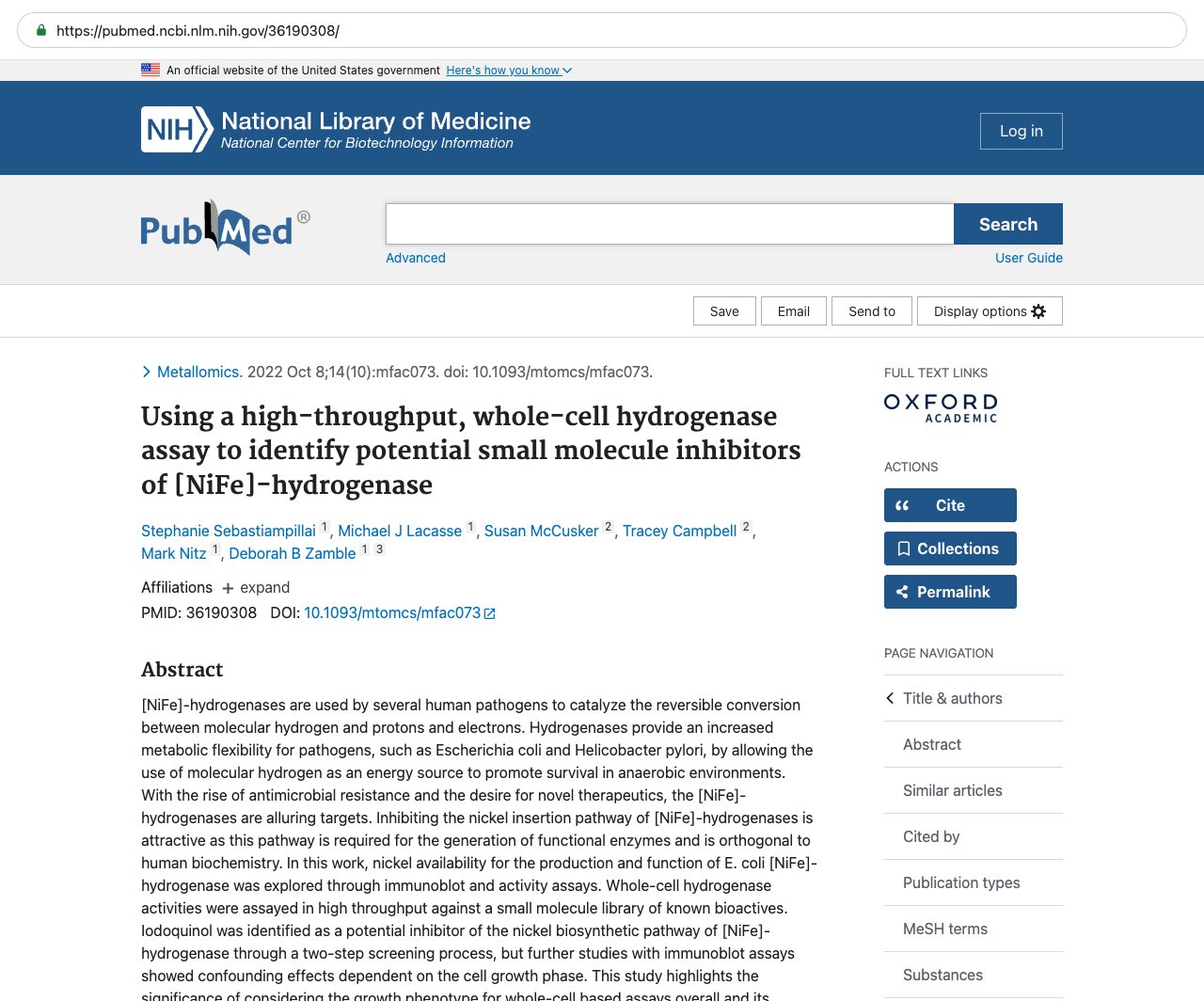 Screenshot — PubMed 36190308