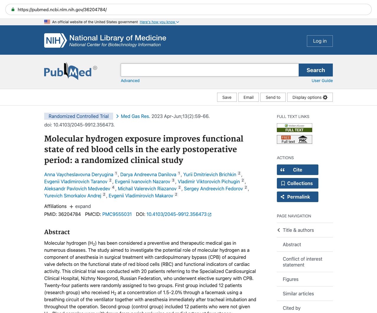 Screenshot — PubMed 36204784