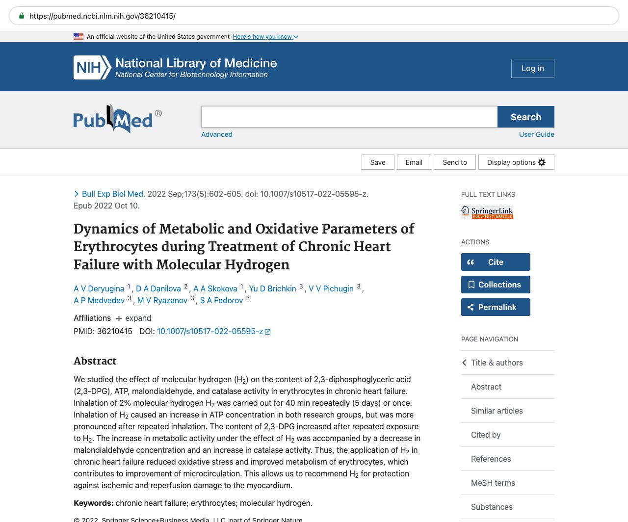 Screenshot — PubMed 36210415