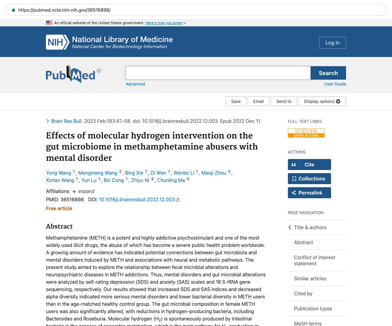 Screenshot — PubMed 36516898