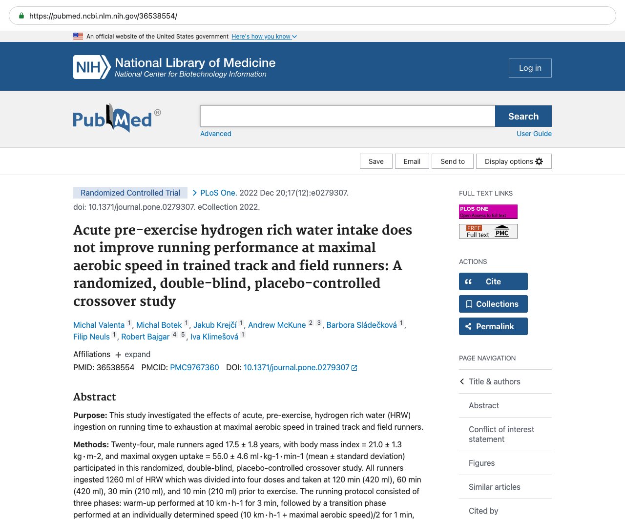 Screenshot — PubMed 36538554