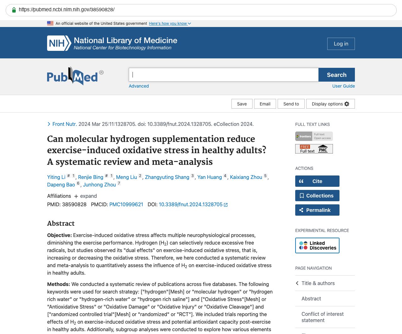 Screenshot — PubMed 38590828