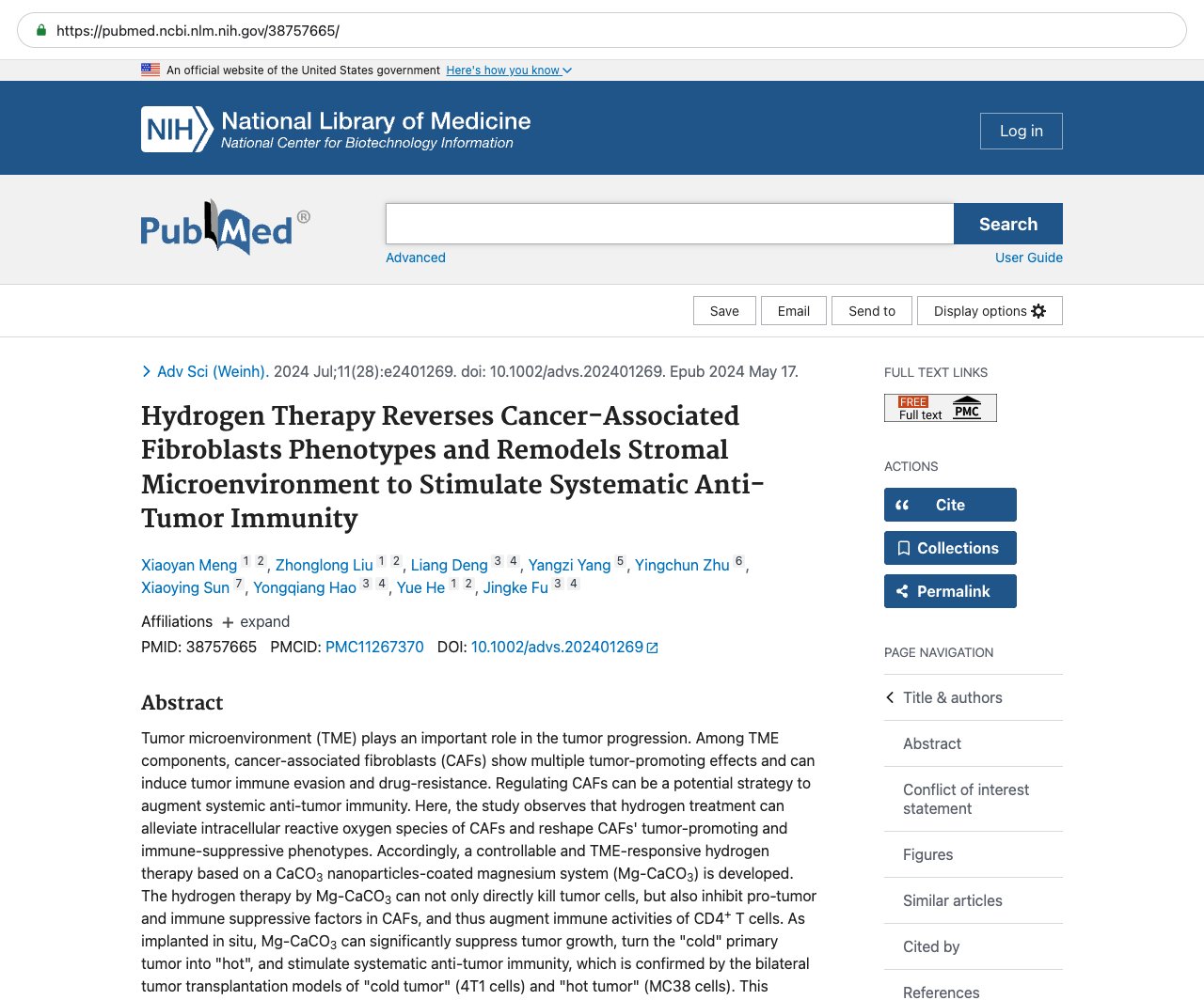 Screenshot — PubMed 38757665