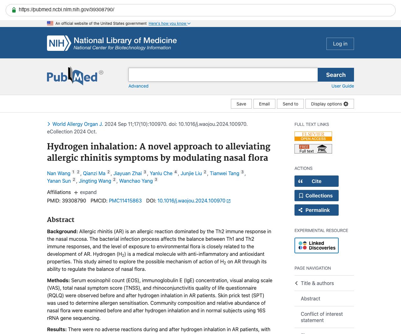 Screenshot — PubMed 39308790