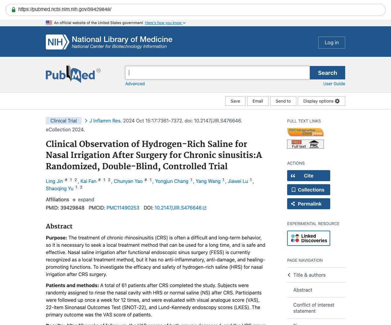 Screenshot — PubMed 39429848