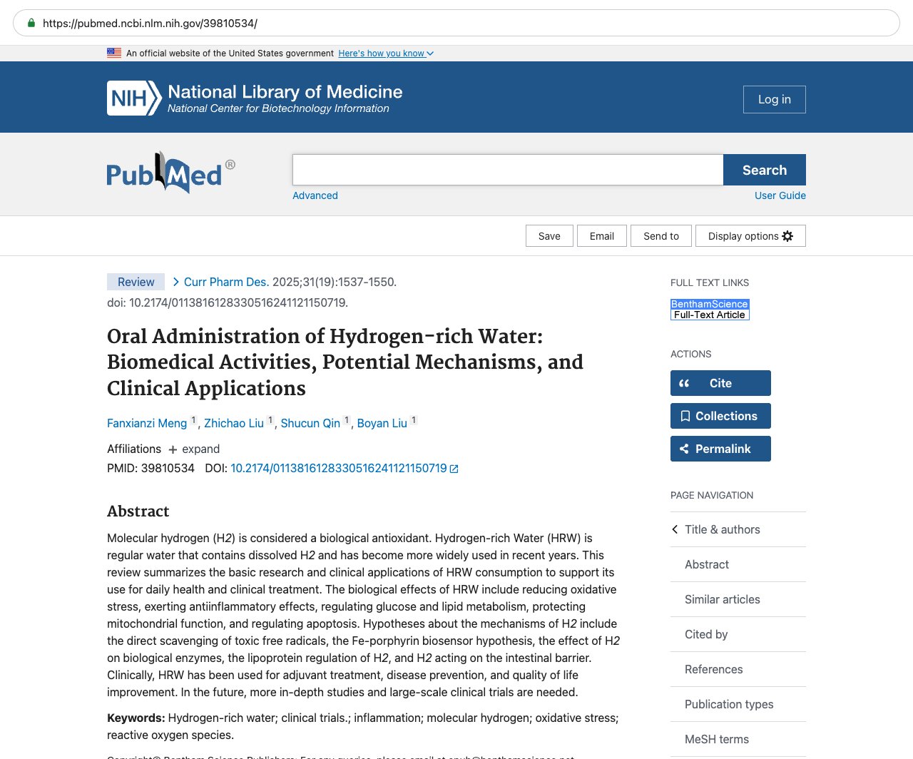 Screenshot — PubMed 39810534