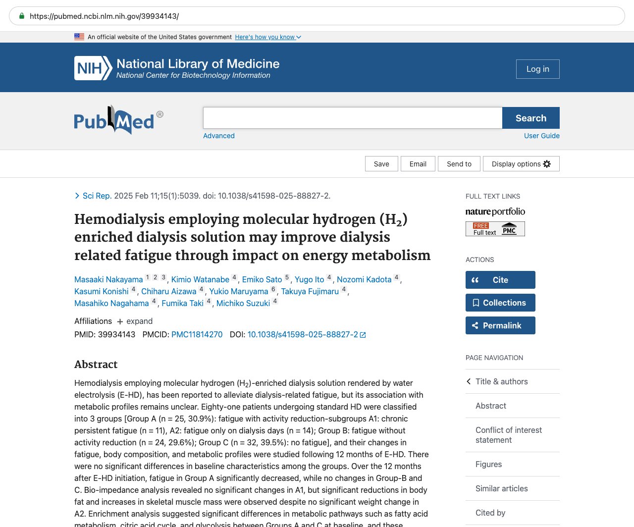 Screenshot — PubMed 39934143