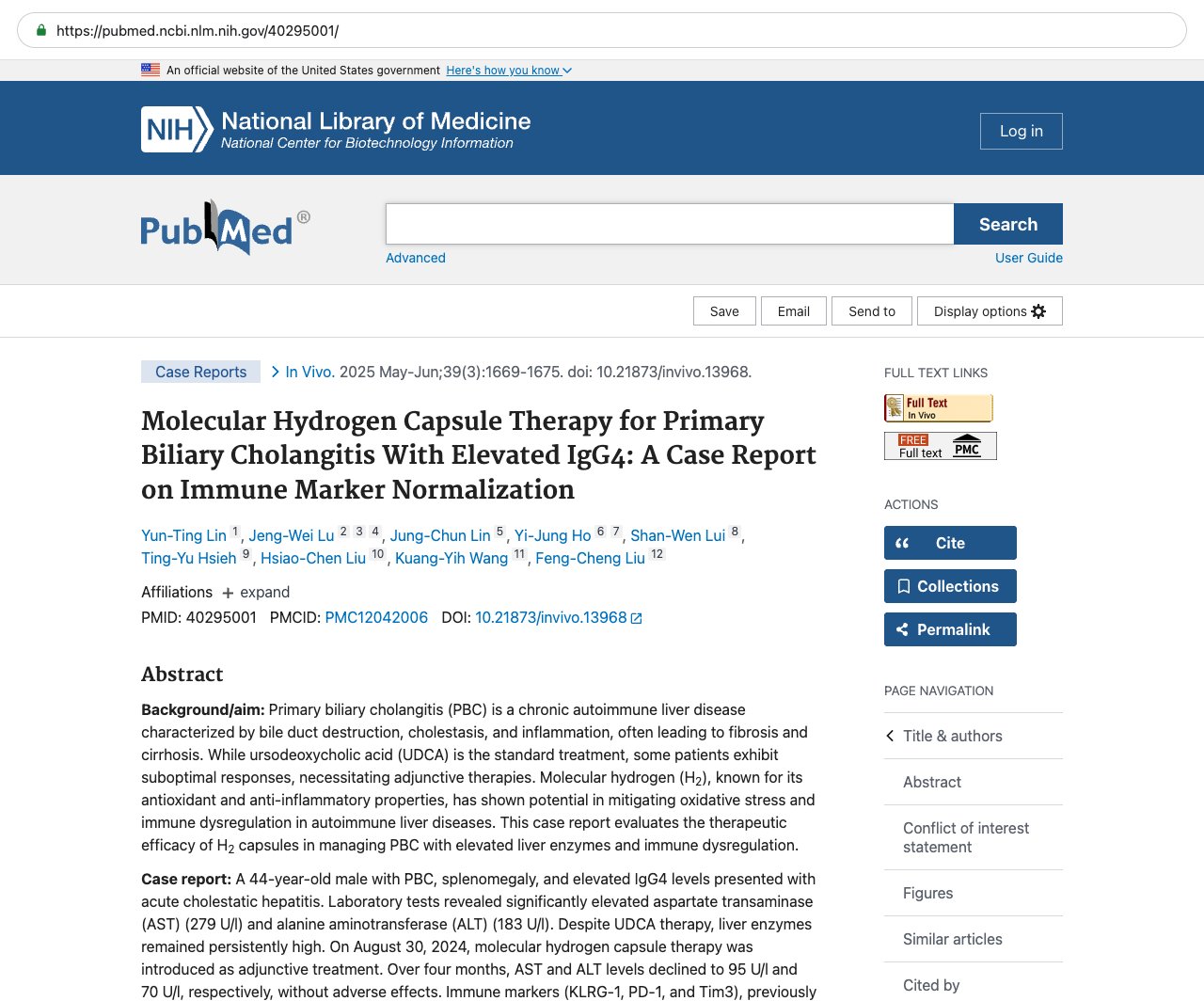 Screenshot — PubMed 40295001