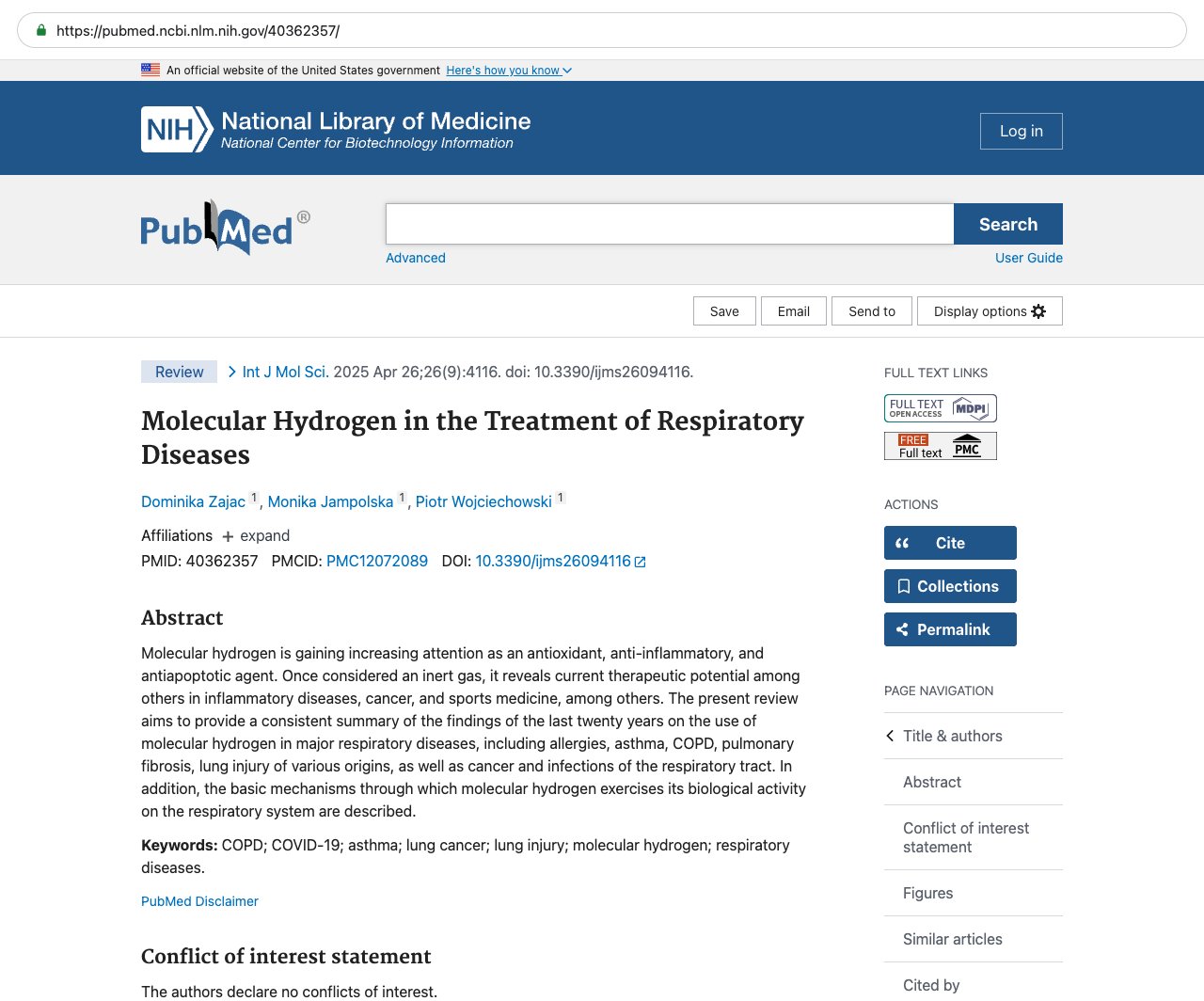 Screenshot — PubMed 40362357