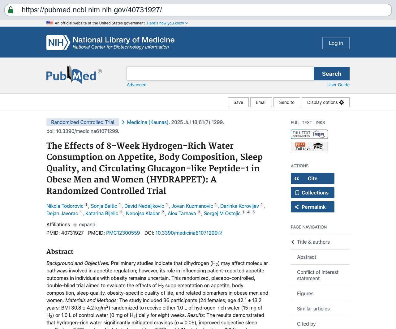 Screenshot — PubMed 40731927