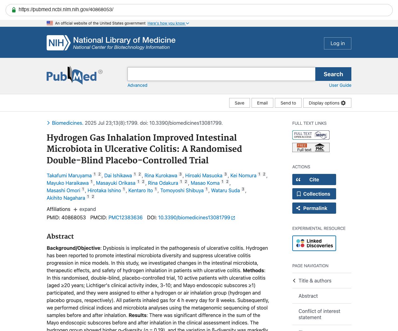 Screenshot — PubMed 40868053