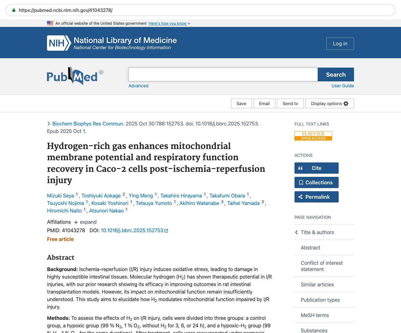 Screenshot — PubMed 41043278