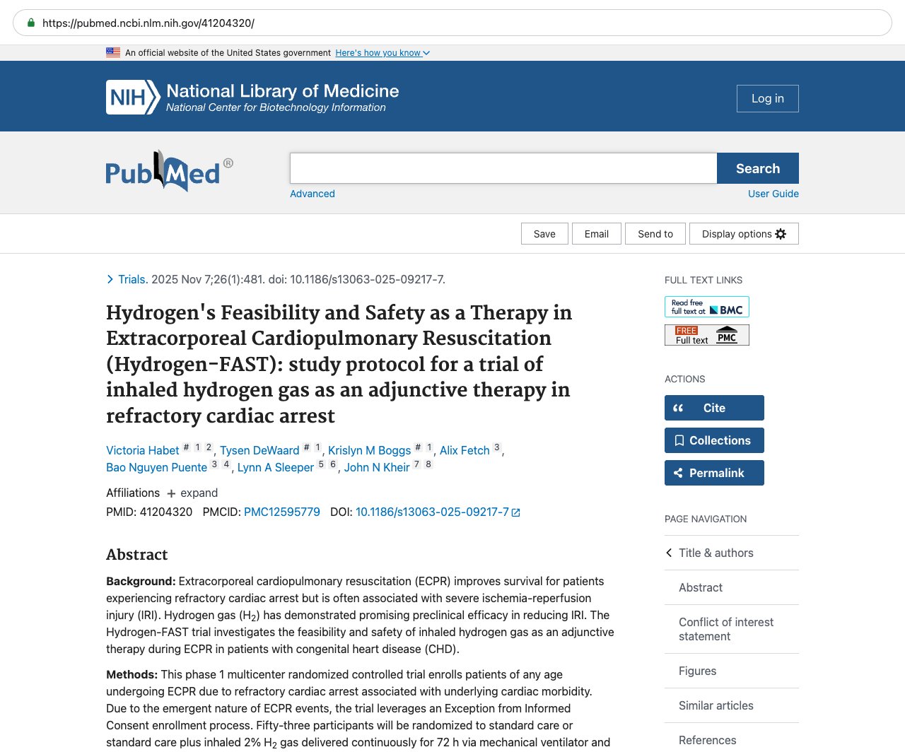 Screenshot — PubMed 41204320