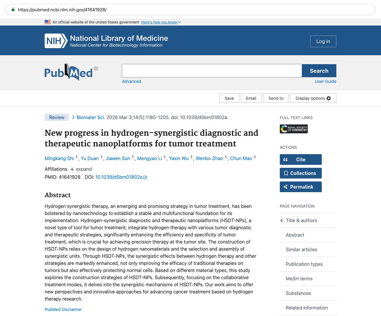 Screenshot — PubMed 41641928