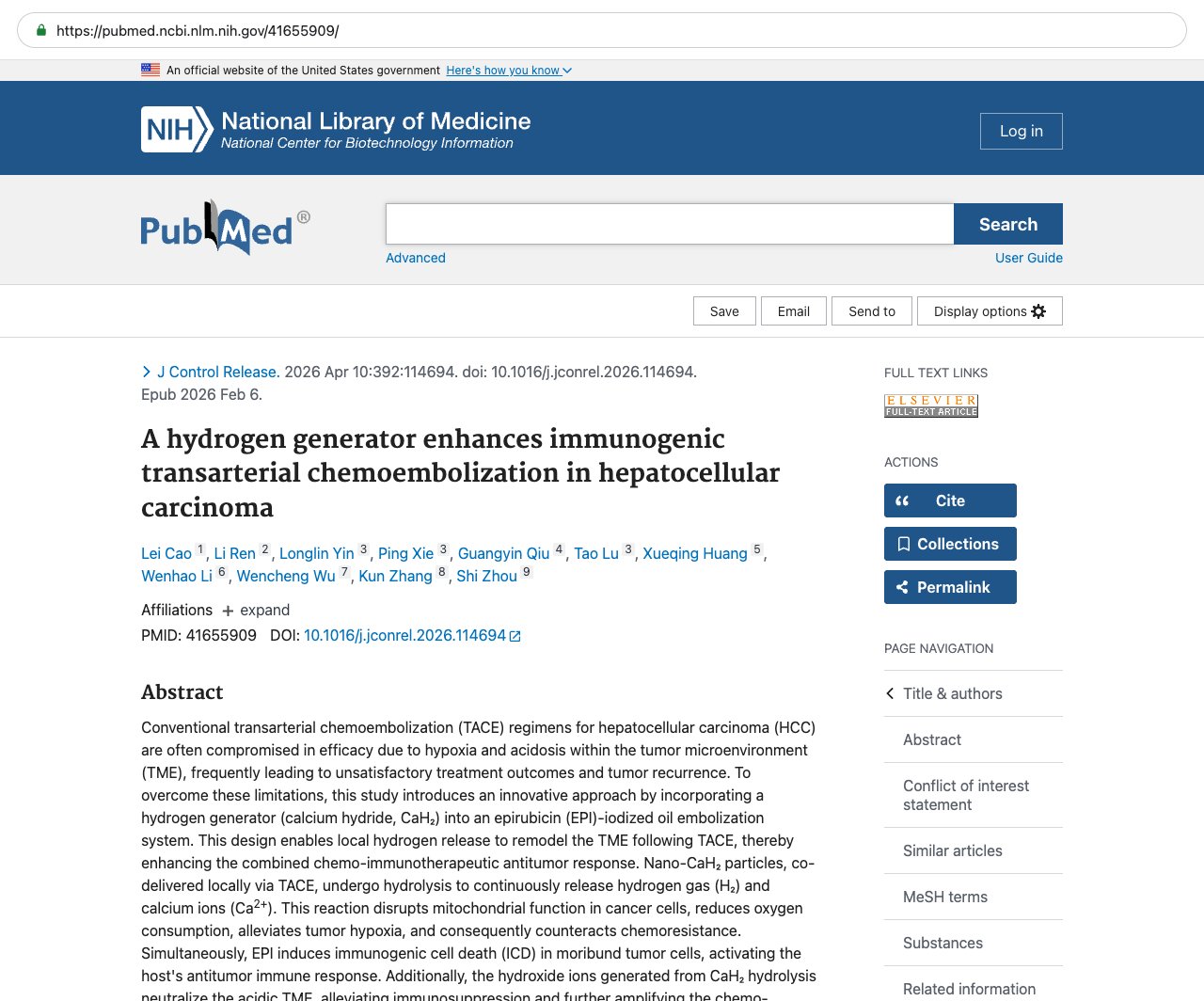 Screenshot — PubMed 41655909