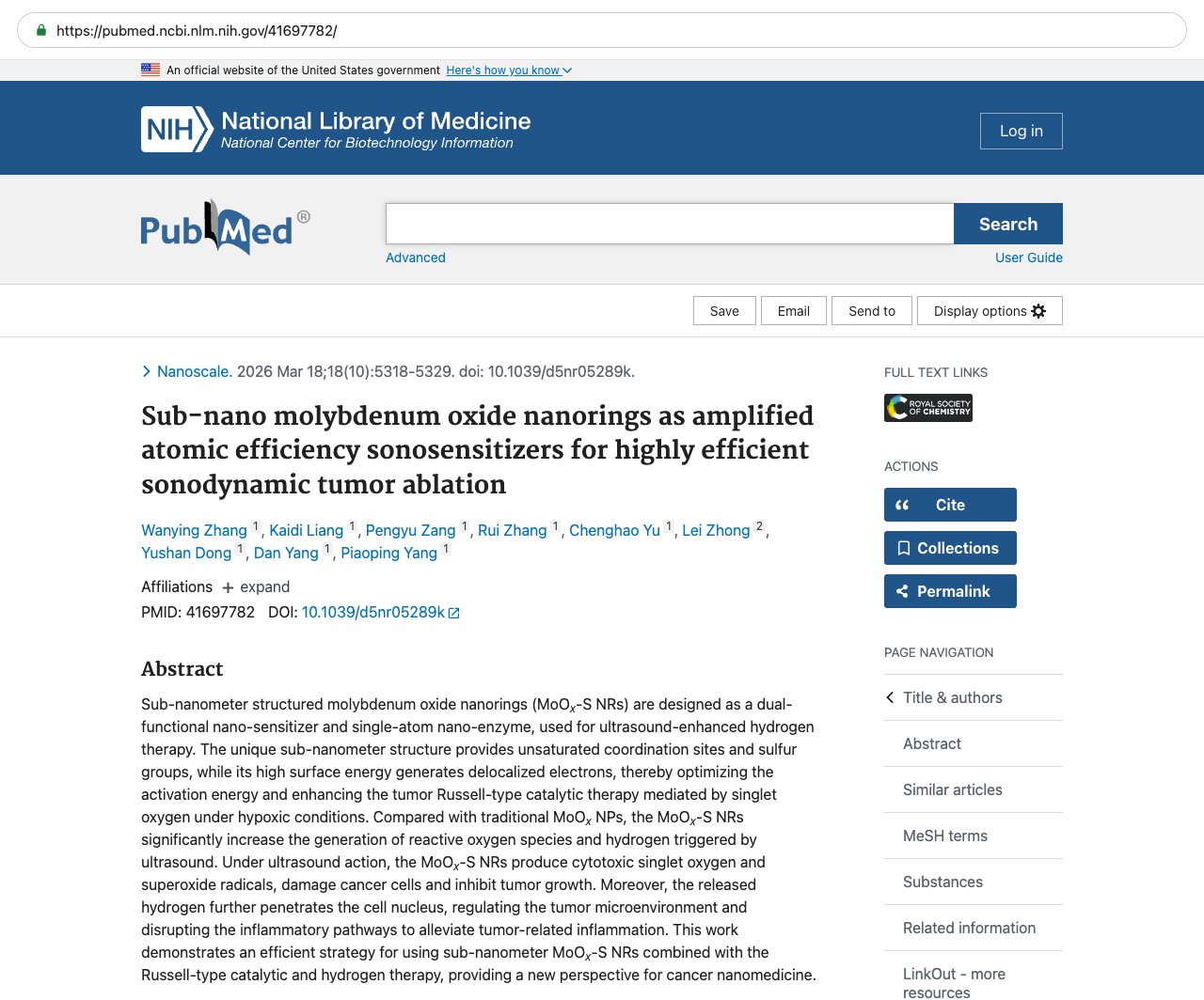 Screenshot — PubMed 41697782