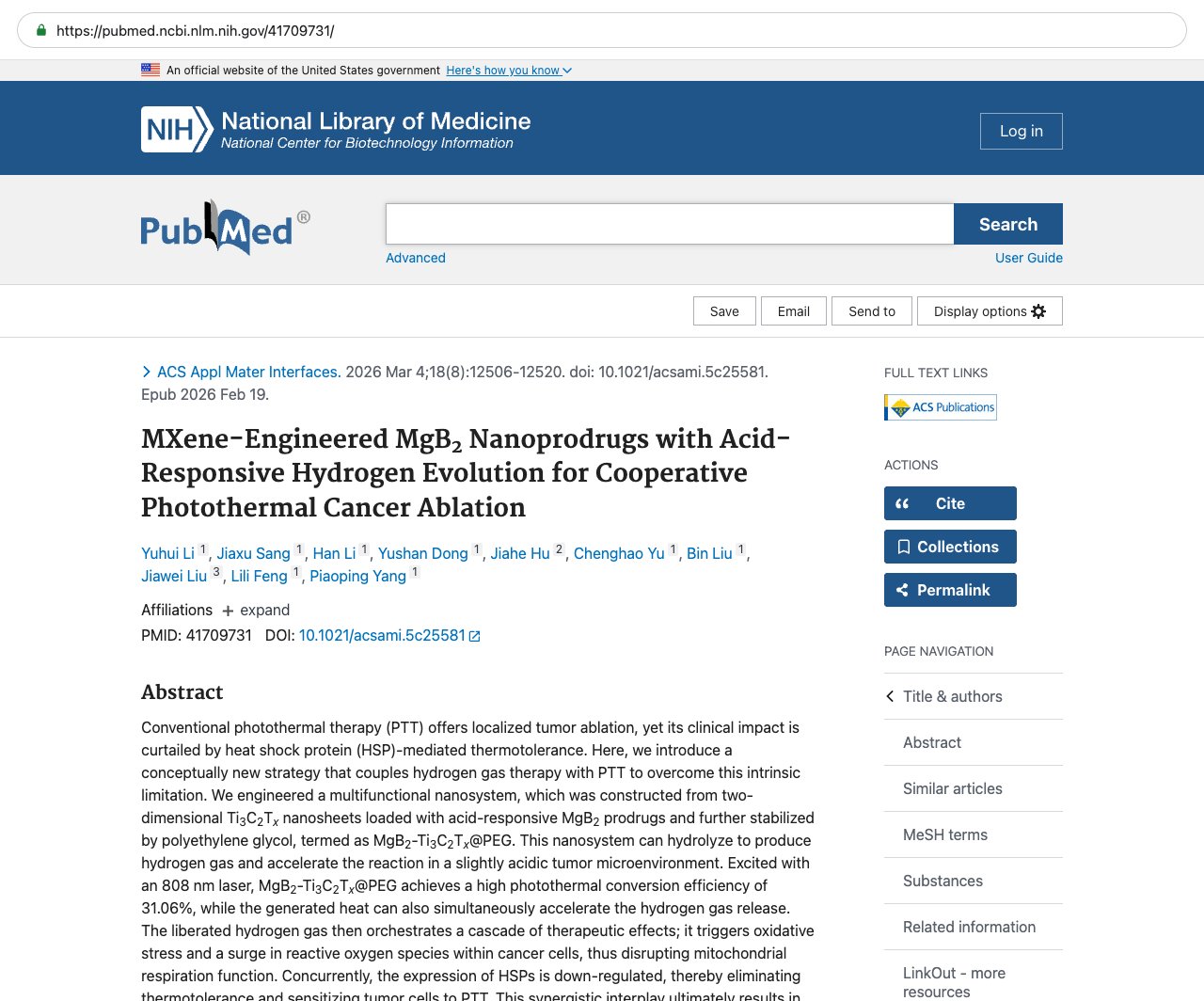 Screenshot — PubMed 41709731