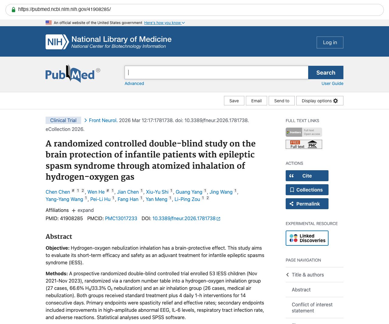 Screenshot — PubMed 41908285