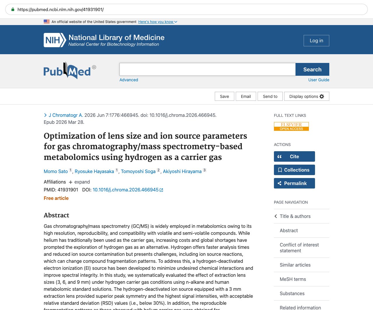 Screenshot — PubMed 41931901