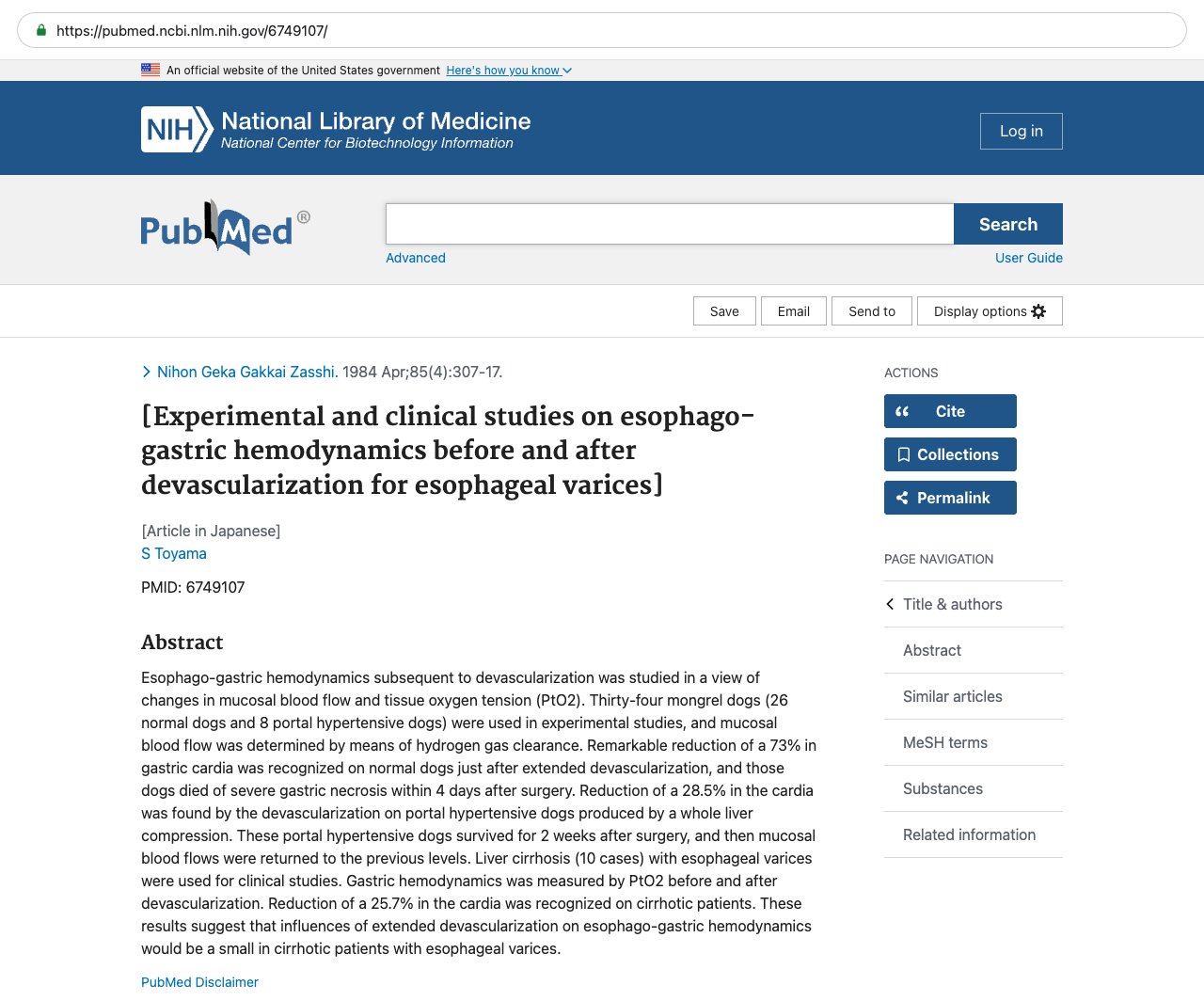 Screenshot — PubMed 6749107